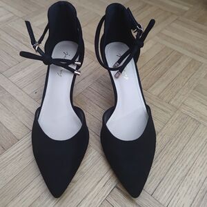 Black Ankle Strap Women's Shoes
